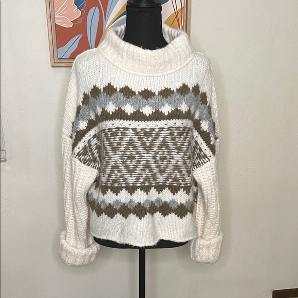 Free People Sweaters - Free People Alpine Pullover Sweater in the Snowy Forest Combo Size M